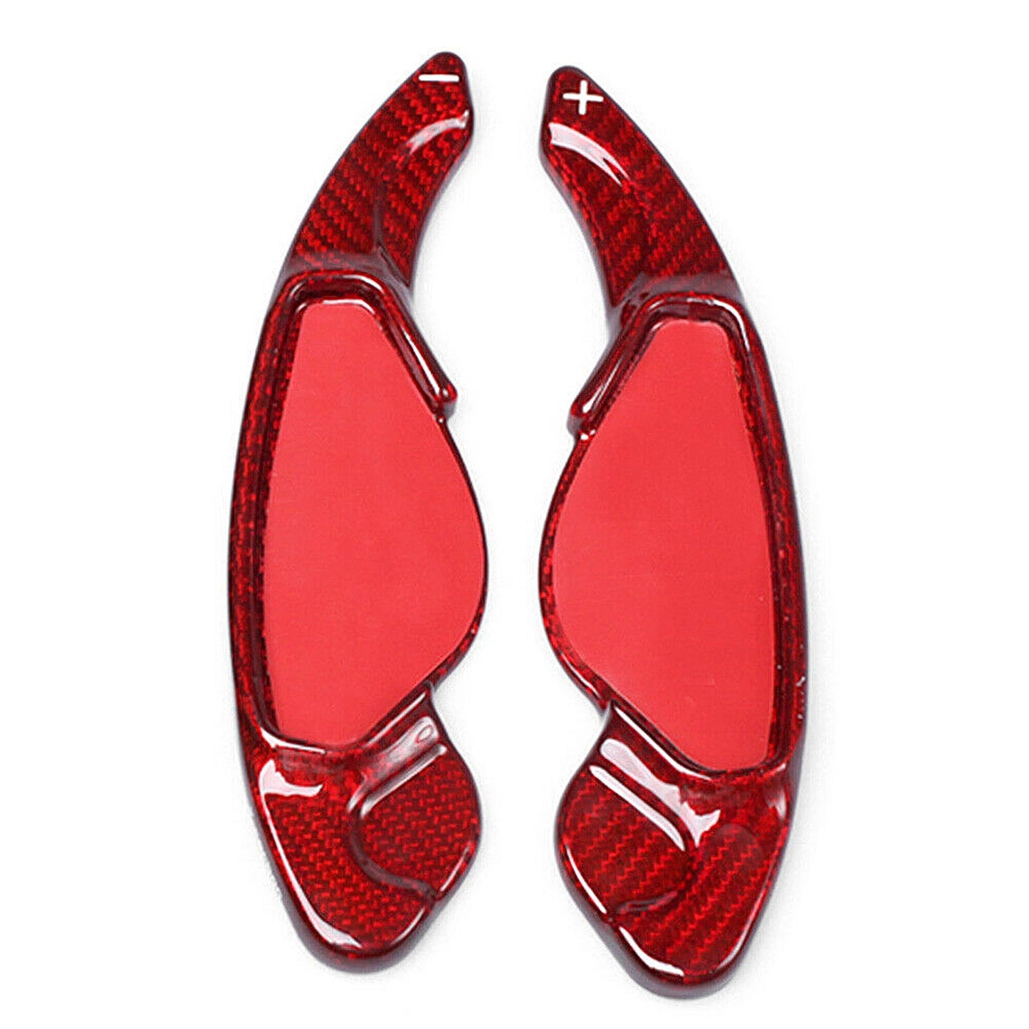 2 x Steering Wheel Shift Paddle Extensions Carbon Fiber Red for Land Rover Evoque (2012-2018)