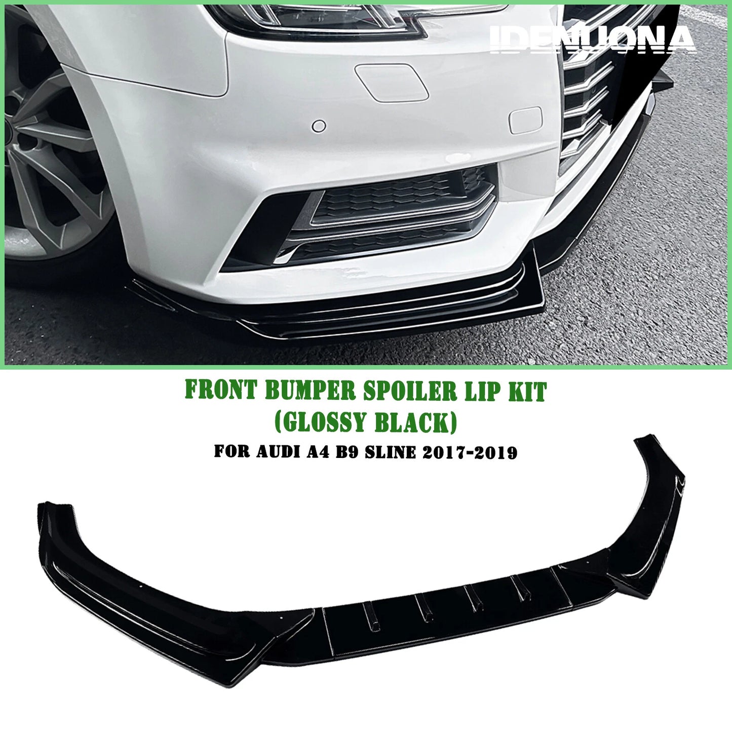 Front Spoiler Lip Splitter Kit for Audi A4 B9 Sline (2017-2019)