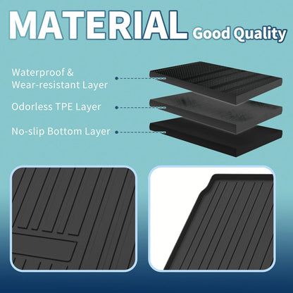 Flat Face Cargo Liner Trunk Mat for Honda CR-V (2023-2025) 1 Pc TPE