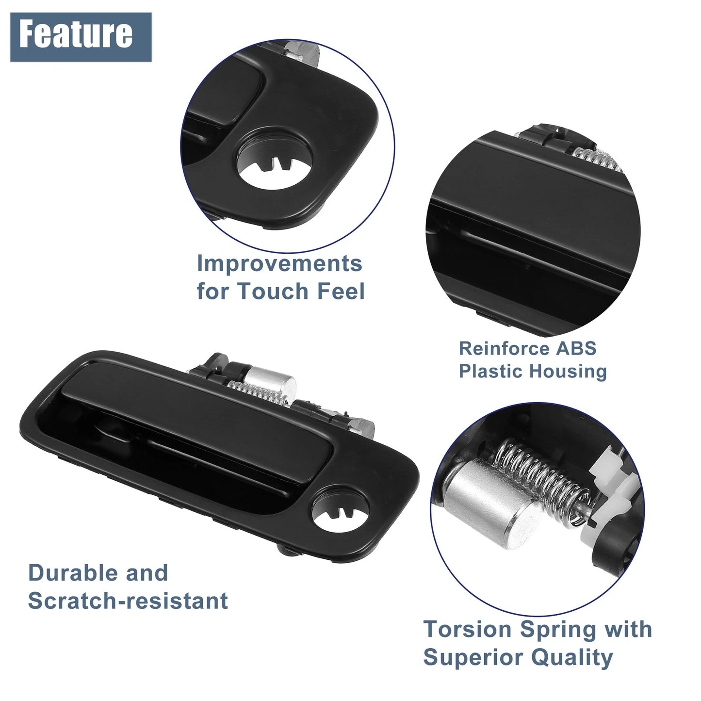 Front Left Driver Side Exterior Door Handle for Toyota Camry Black