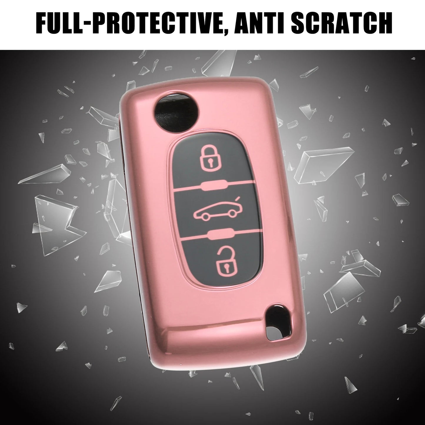 Silicone Key Fob Case Cover for Peugeot 207 307 308 407 3008 (2006-2014)