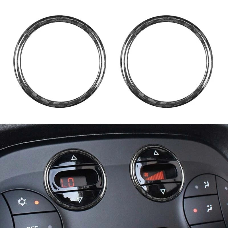 Carbon Fiber Air Condition Switch Knob Trim Cover Ring for Fiat 500 2011-2019