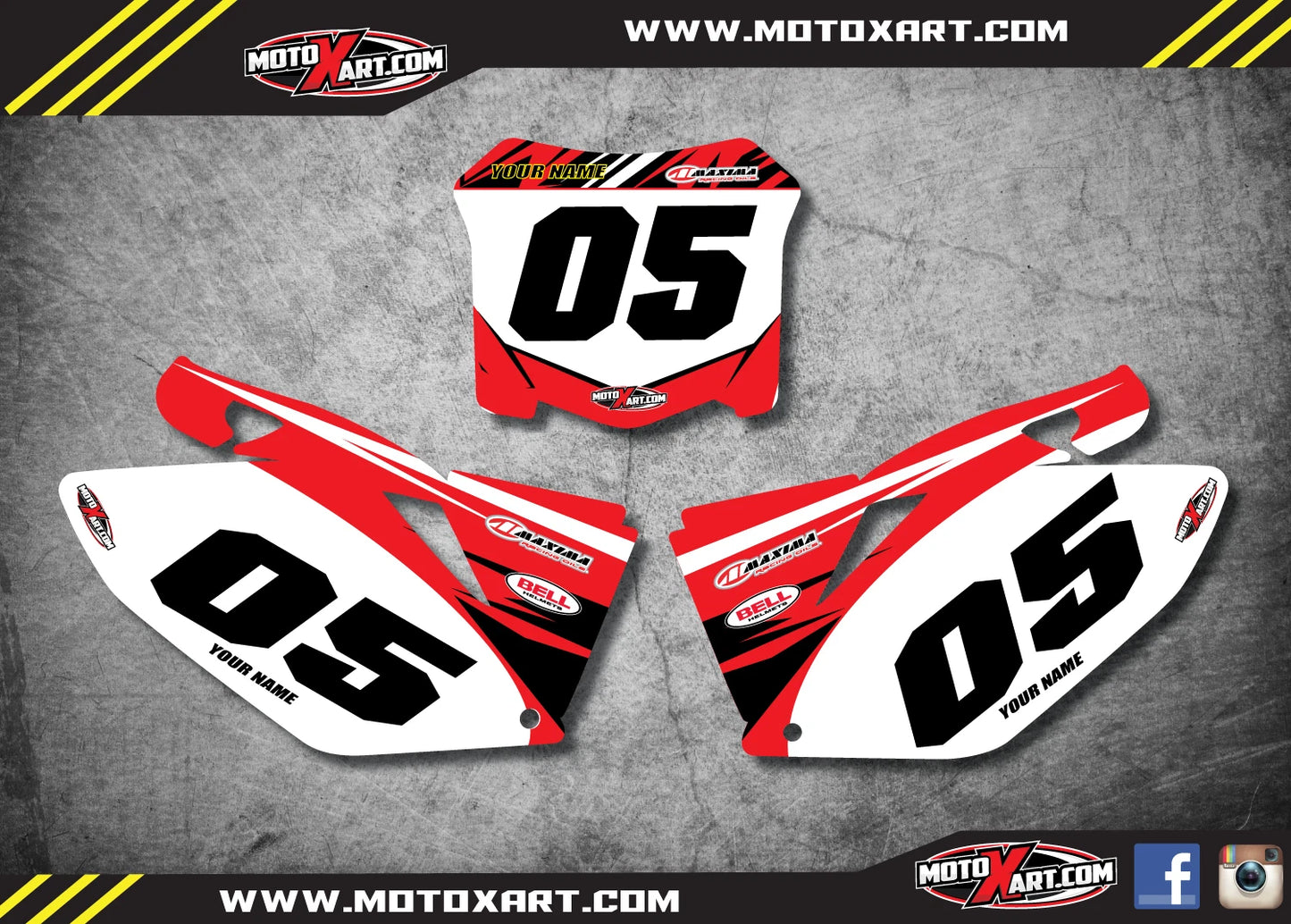 Custom Number Plates for Honda CRF 250 (2008-2009) - DIGGER Style Stickers