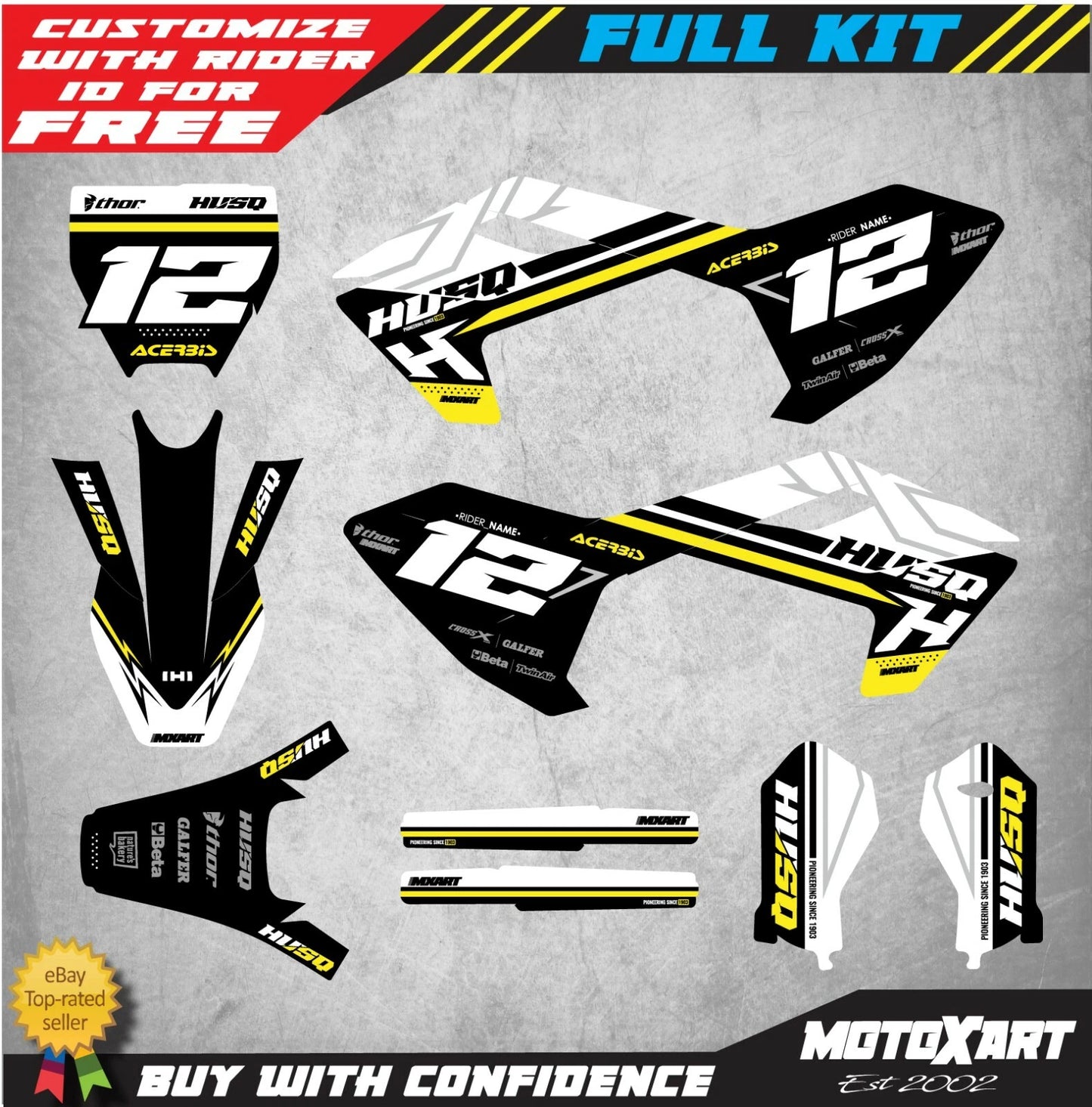 Sticker Kit for Husqvarna TC 65 (2017-2023) - HERO STYLE