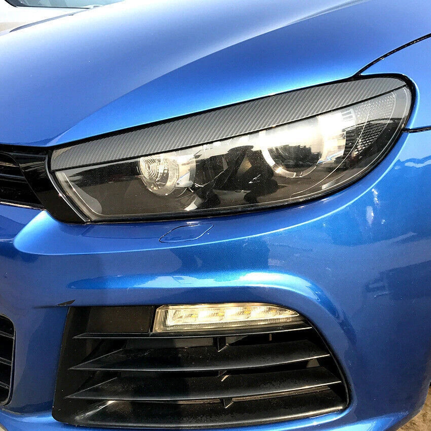 Headlight Eyebrow Eyelid Covers for VW Scirocco (2009-2017) Carbon Fiber