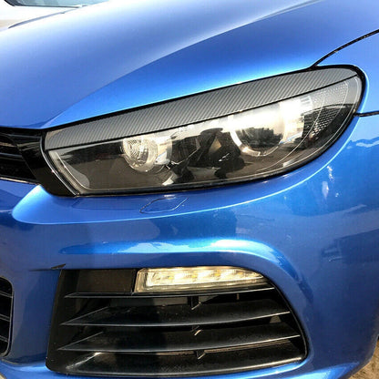 Headlight Eyebrow Eyelid Covers for VW Scirocco (2009-2017) Carbon Fiber