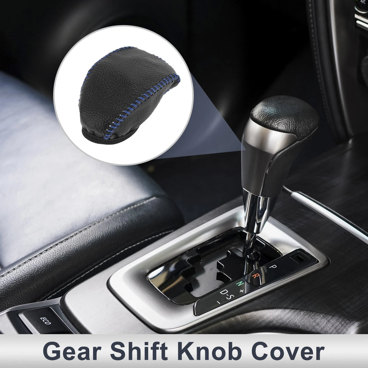 1 Pc Gear Shift Knob Cover for Toyota RAV4 (2019-2024) Pebbled Black Blue