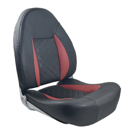 Boat Seat Axis Ranger Hi Back PRO Folding Seat Black/Red