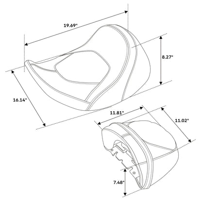 Rider & Passenger Seats for Harley CVO Street Glide Black (2023-2024)