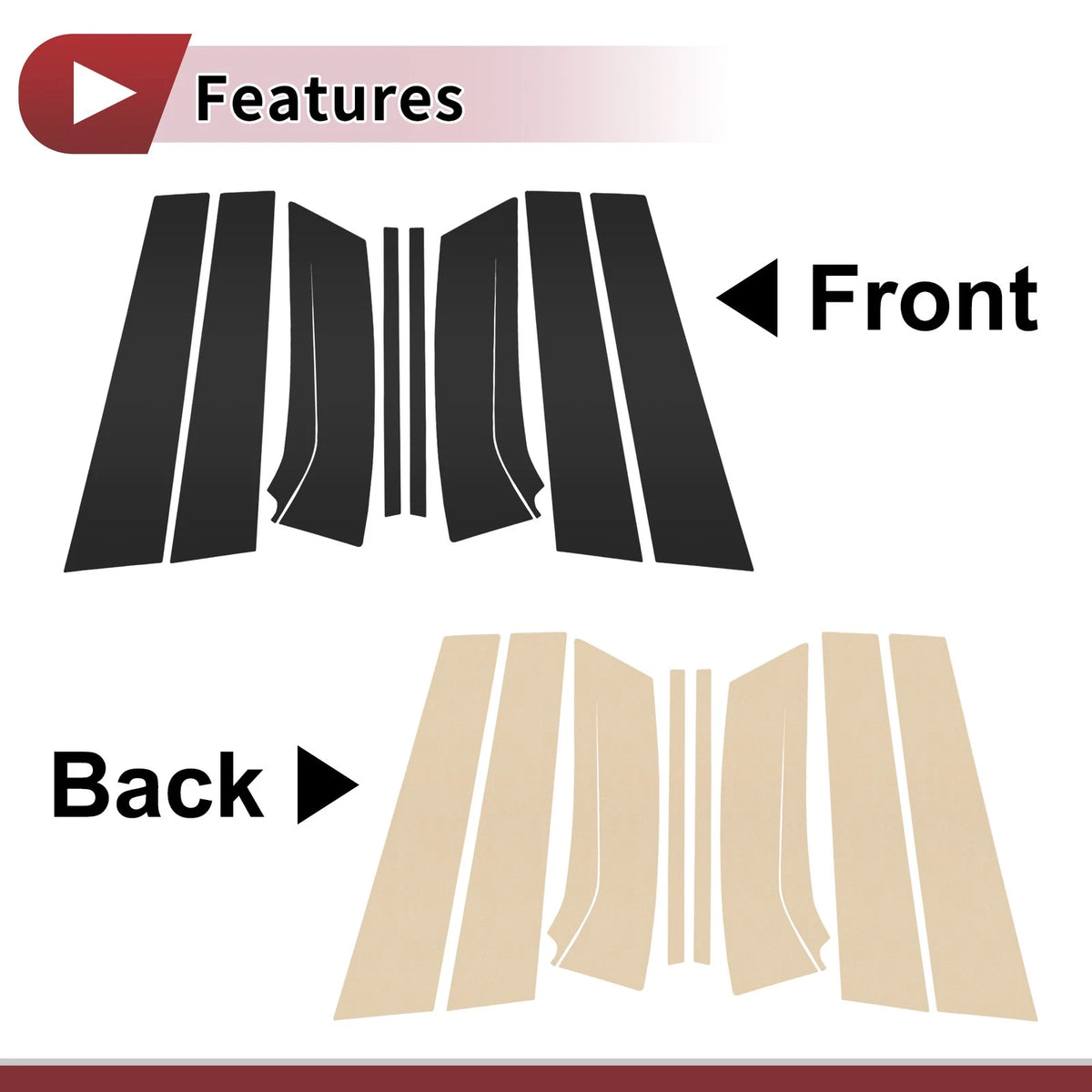 8 Pcs Car Door Pillar Window Trim for Suzuki SX4 (2015-2021) Black