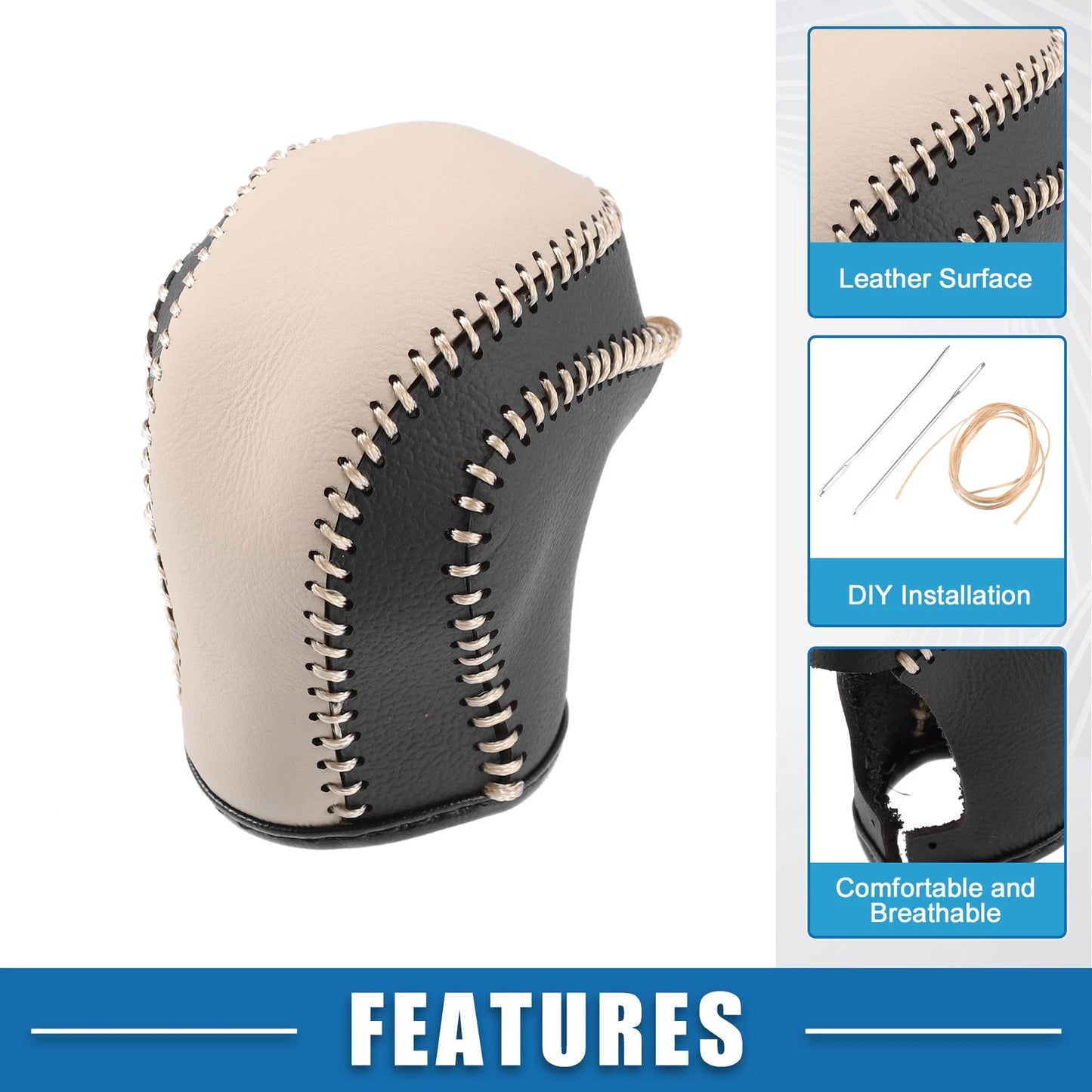 Gear Shifting Knob Cover for Toyota Camry (2018-2023) Black Beige