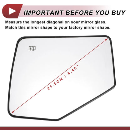 Heated Left Driver Side Mirror Glass for Ford Explorer (2006-2010)