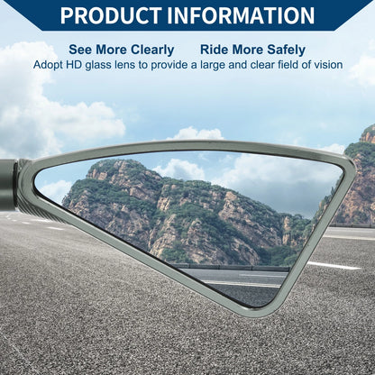 M8/M10 Triangle Shape Rear View Mirrors Aluminum Alloy for Car