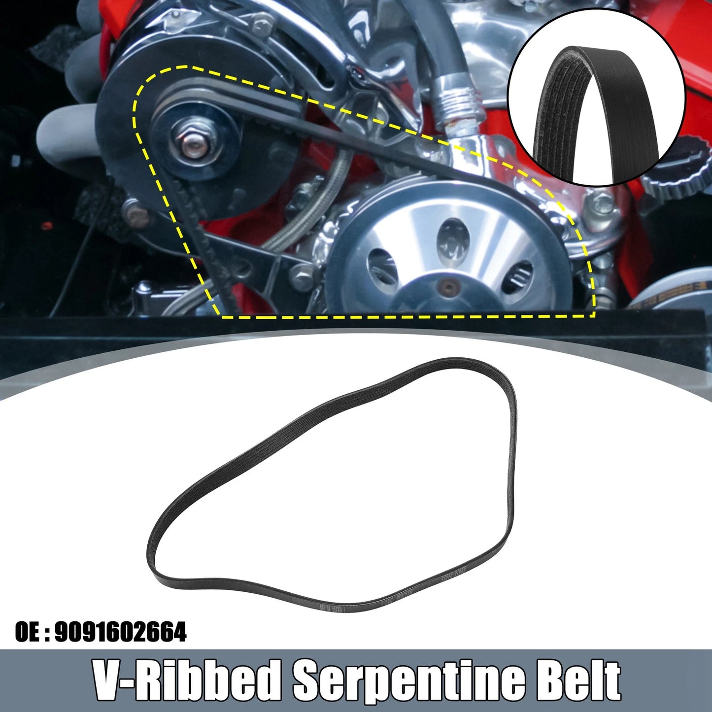 V-Ribbed Serpentine Drive Belt for Toyota Corolla (2011–2013)