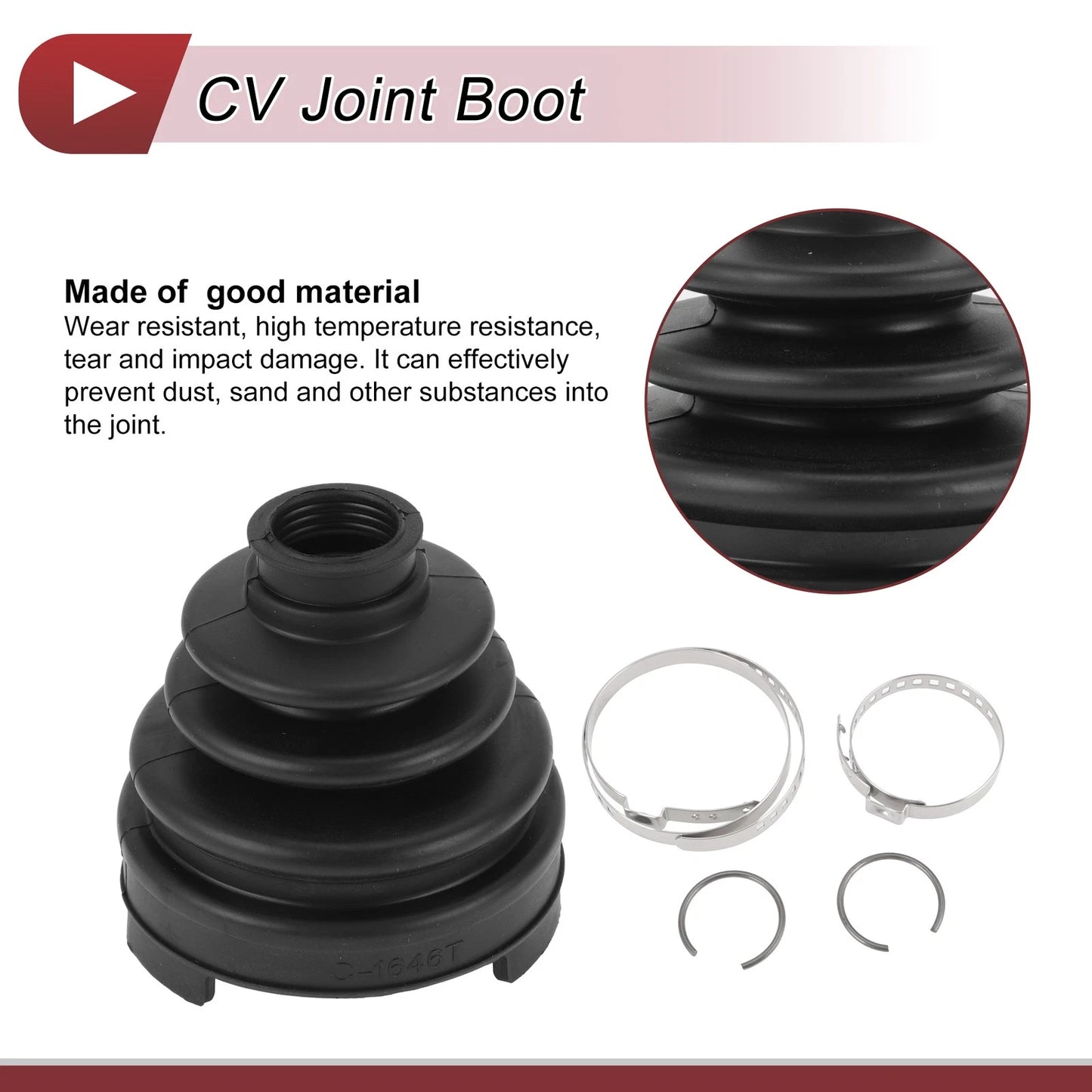 Inner CV Joint Boot Kit with Clamps for Toyota Venza (2009-2012)