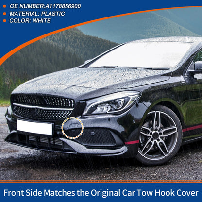 Front Car Bumper Tow Hook Cover for Mercedes-Benz CLA250 (2014-2019) White