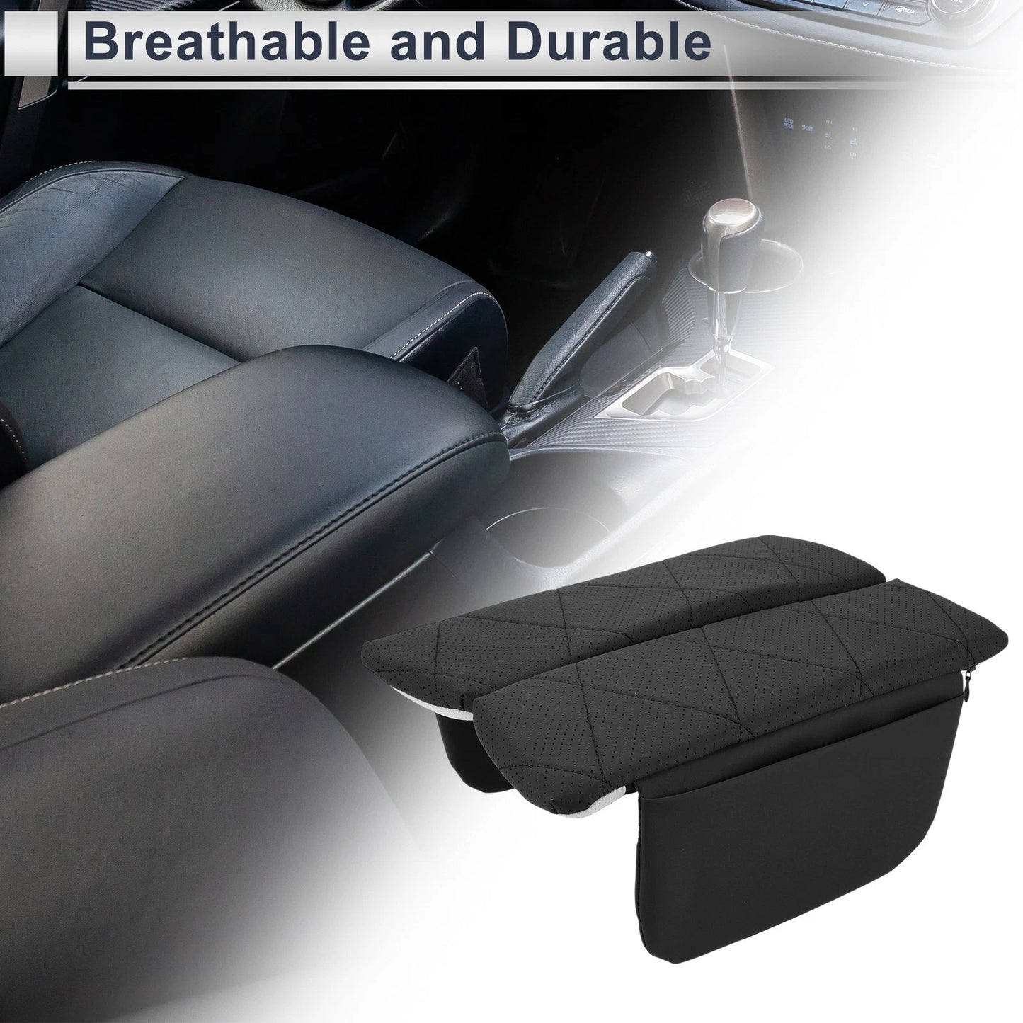 Car Center Console Cover for BMW X5 2019-2024 with Storage Bag Black