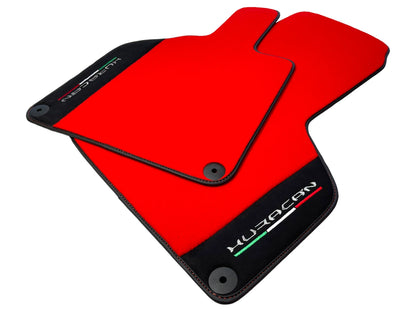 Red Floor Mats for Lamborghini Huracan with Alcantara Leather (2014-2023)