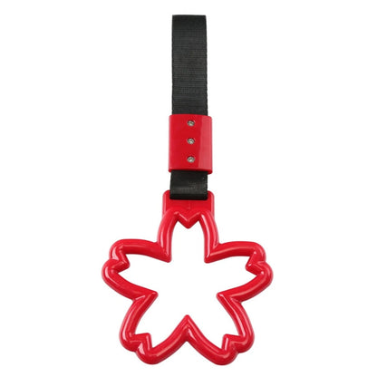 JDM Flower Ring Car Handle Strap Charm for Subway Train Bus - Red
