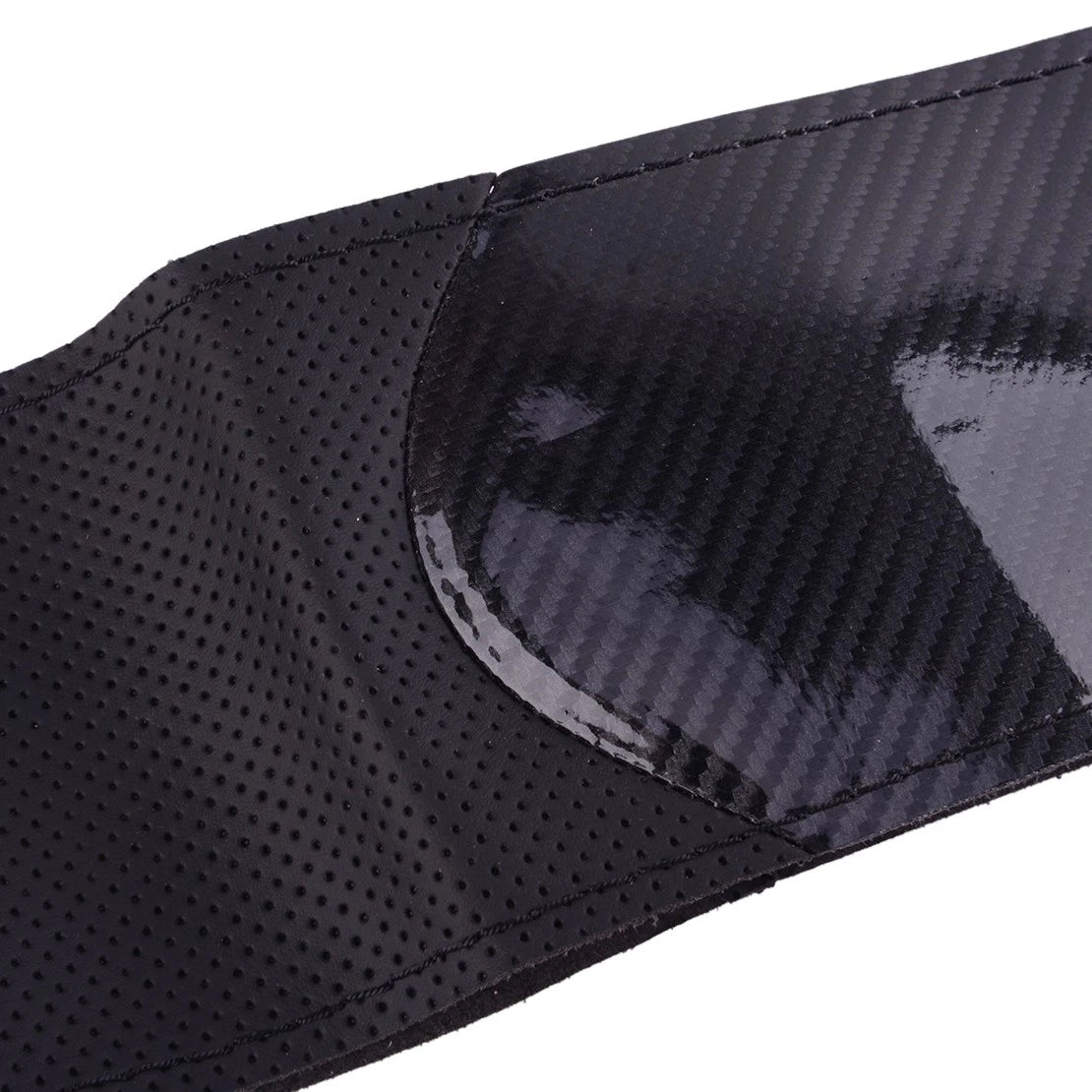 38cm Steering Wheel Cover for Car - Glossy Carbon Fiber Look