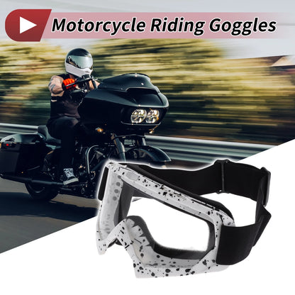 Motorcycle Riding Goggles Transparent Lens White Frame for Cycling Sunglasses