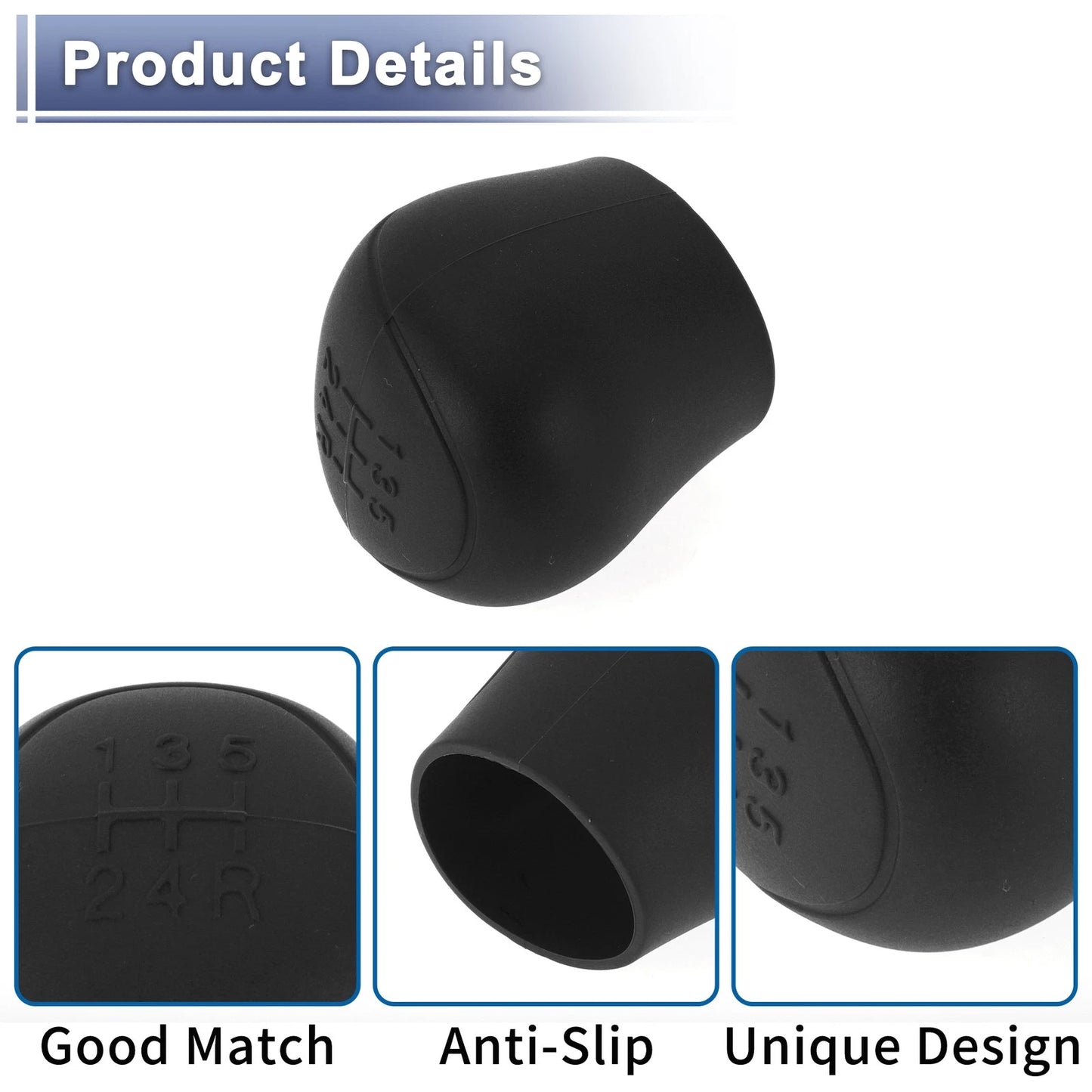 Black Silicone Gear Shift Knob Cover for Ford C-Max (2010-2019)