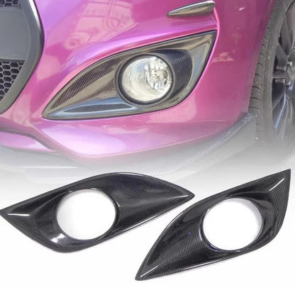 Real Carbon Fiber Front Bumper Fog Light Cover For Hyundai Veloster Turbo 12-17