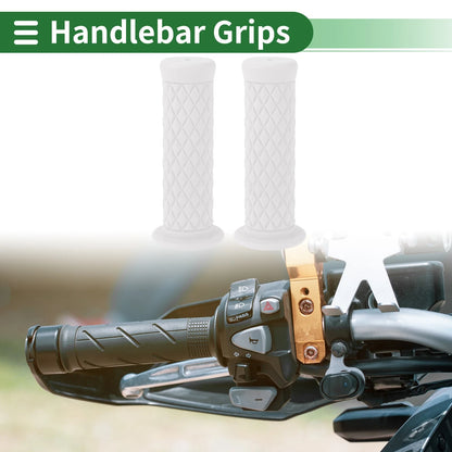 25mm Motorcycle Hand Grips TPU White Handlebar Covers