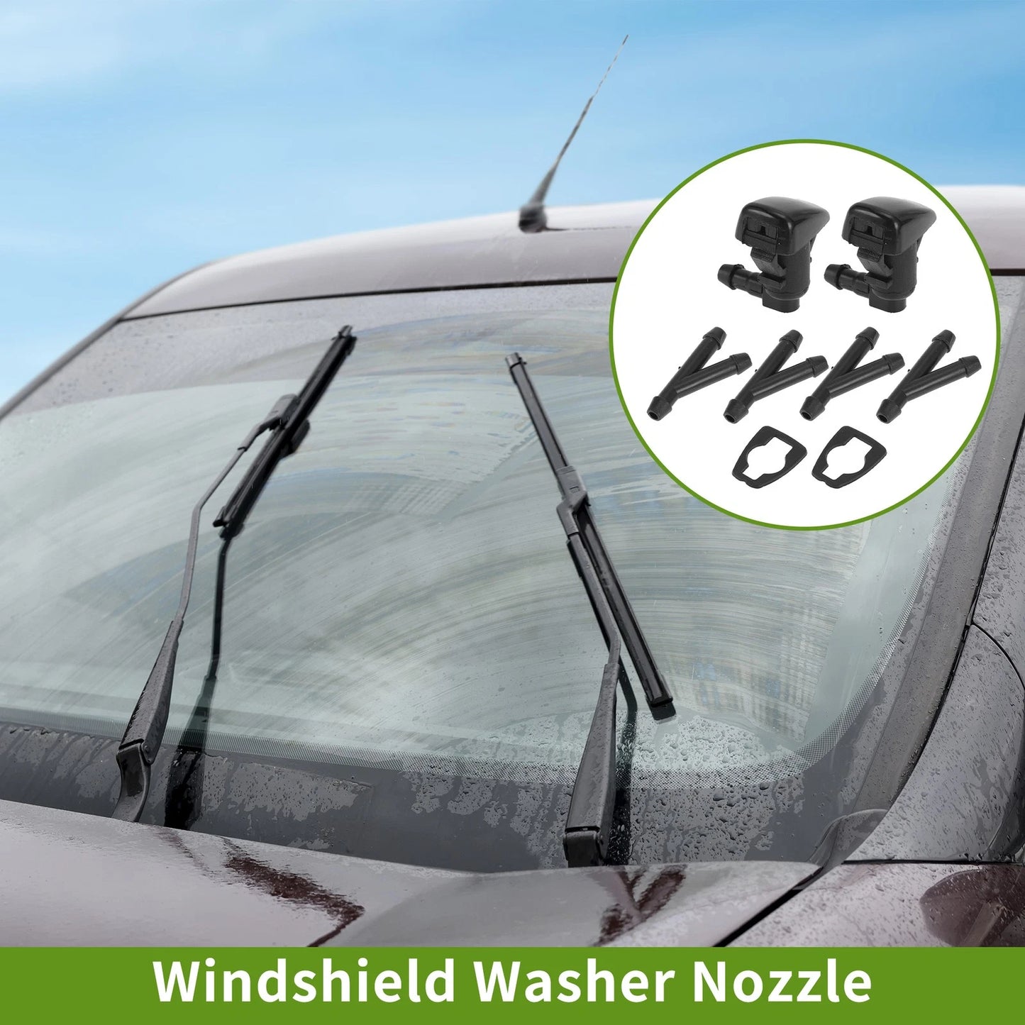 1 Set Windshield Washer Nozzle With Hose Connector for Chevrolet