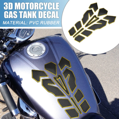 Gas Tank Decal 7.87''x5.59'' Tank Sticker Black Yellow for Universal Motorcycle