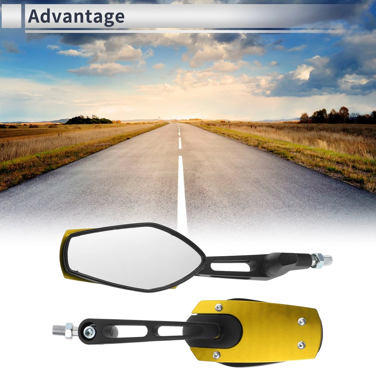 2 x M8/M10 Rear View Mirrors for Motorcycle