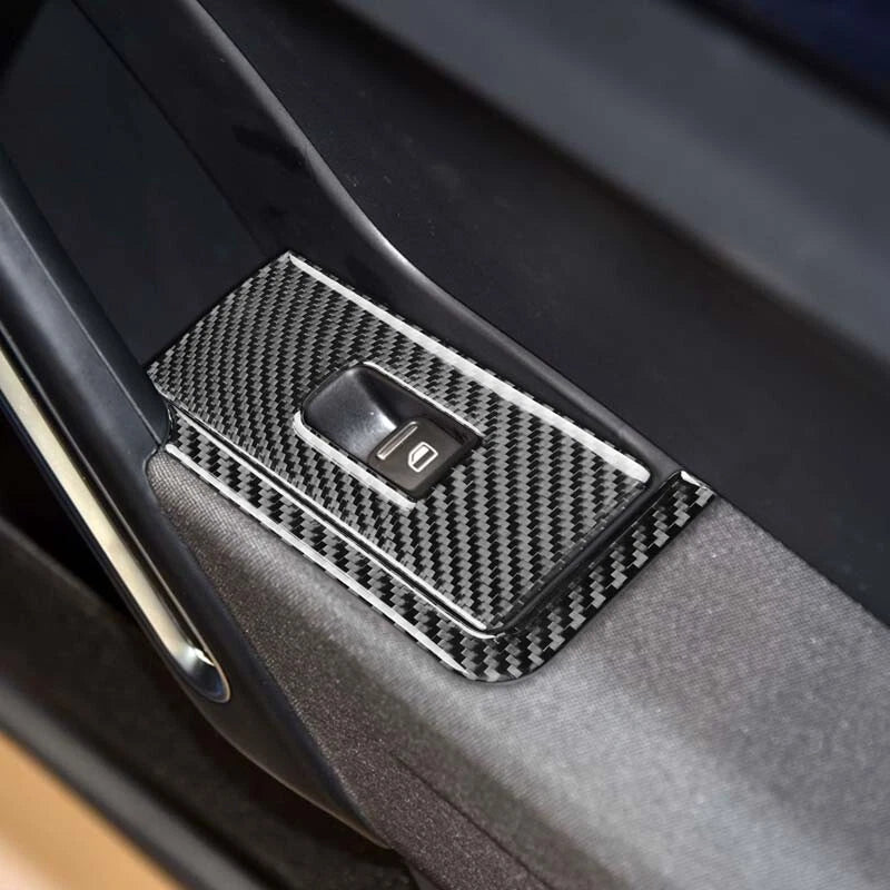 Carbon Fiber Auto Window Switch Buttons Cover Trim Fit For Beetle 2012-2019