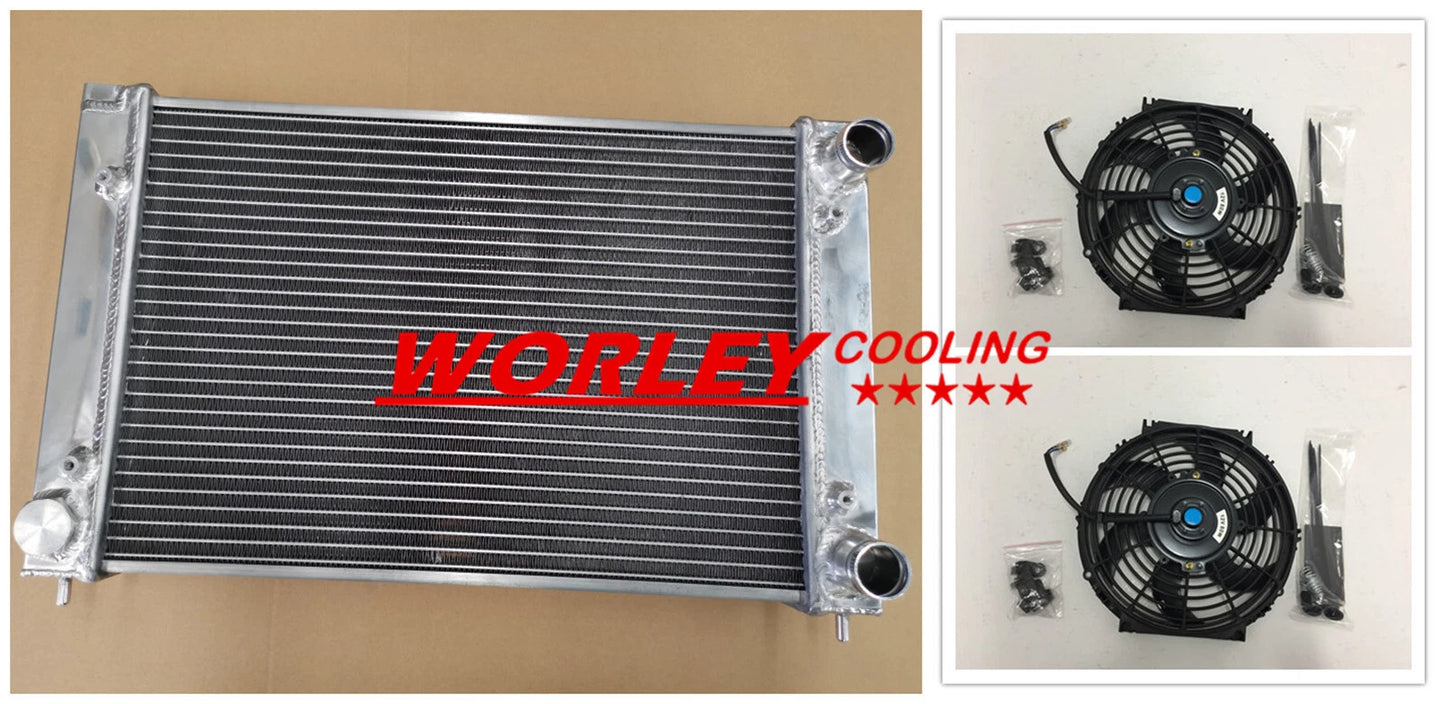 2 Row Aluminum Radiator & 2 x 10" Fans for VW Golf GTI MK2 (1981-1992)