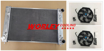 2 Row Aluminum Radiator & 2 x 10" Fans for VW Golf GTI MK2 (1981-1992)