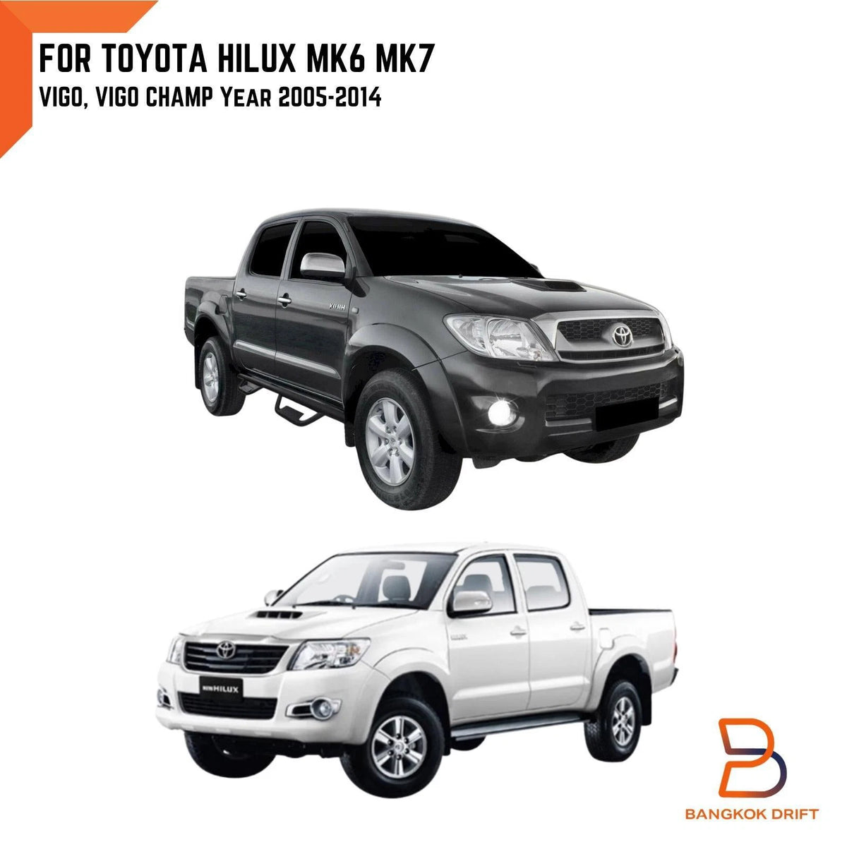 Black Tweeter Mould Front Door Lower Frame for Toyota Hilux Ute Vigo (05-14)