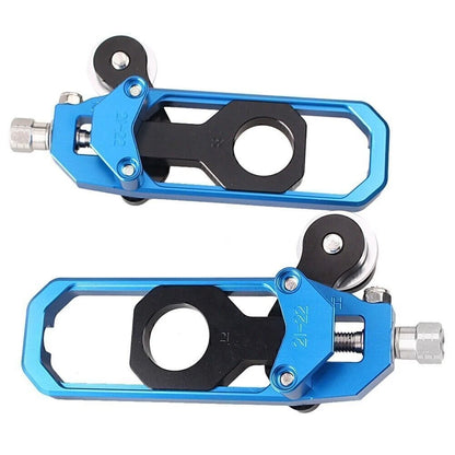 2 x Chain Adjuster Tensioners for Kawasaki Ninja ZX10R (2011-2015) Blue