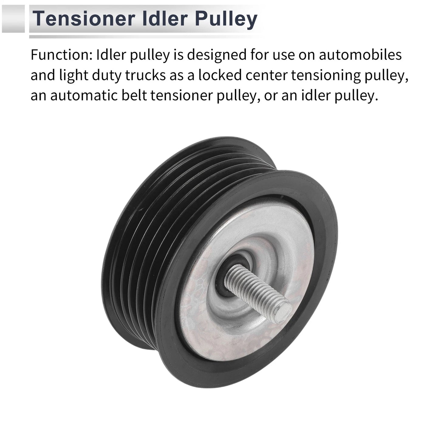 Drive Belt Idler Pulley Black for Infiniti QX50 (2014 - 2016)