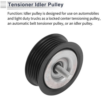 Drive Belt Idler Pulley Black for Infiniti QX50 (2014 - 2016)