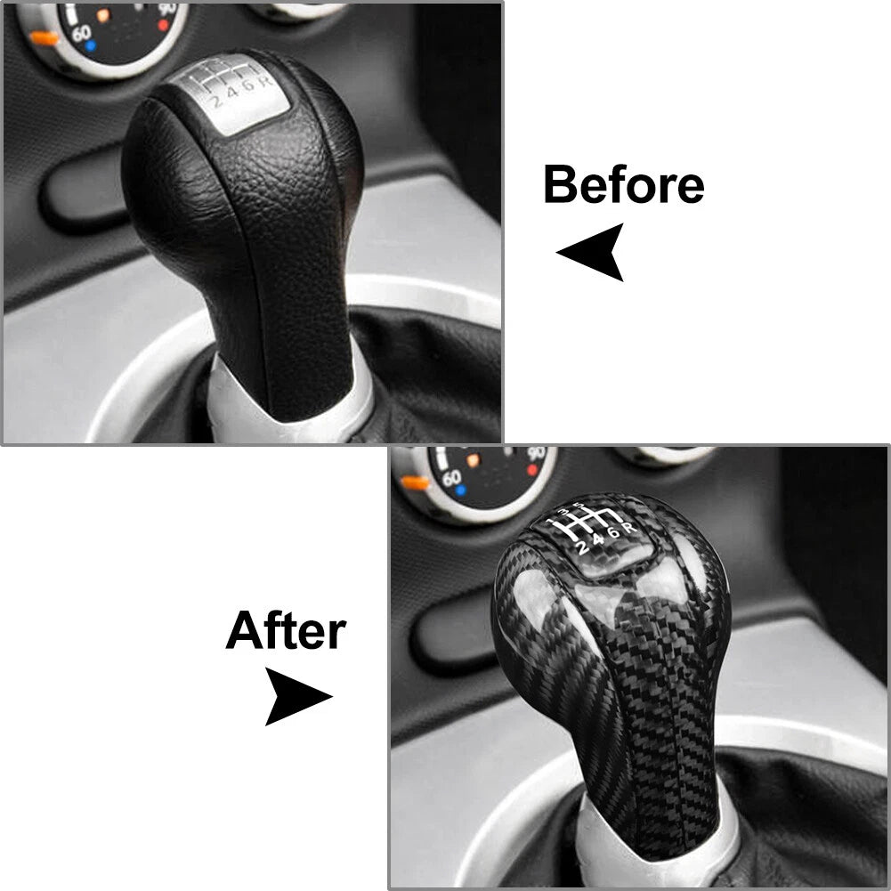 4Pcs Carbon Fiber Gear Shift Knob Cover Trim for Nissan 350Z Z33 (2003-2009)