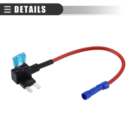 Circuit 12V Mini Fuse Tap w/  10A 15A ATM APM Blade Fuses for Car