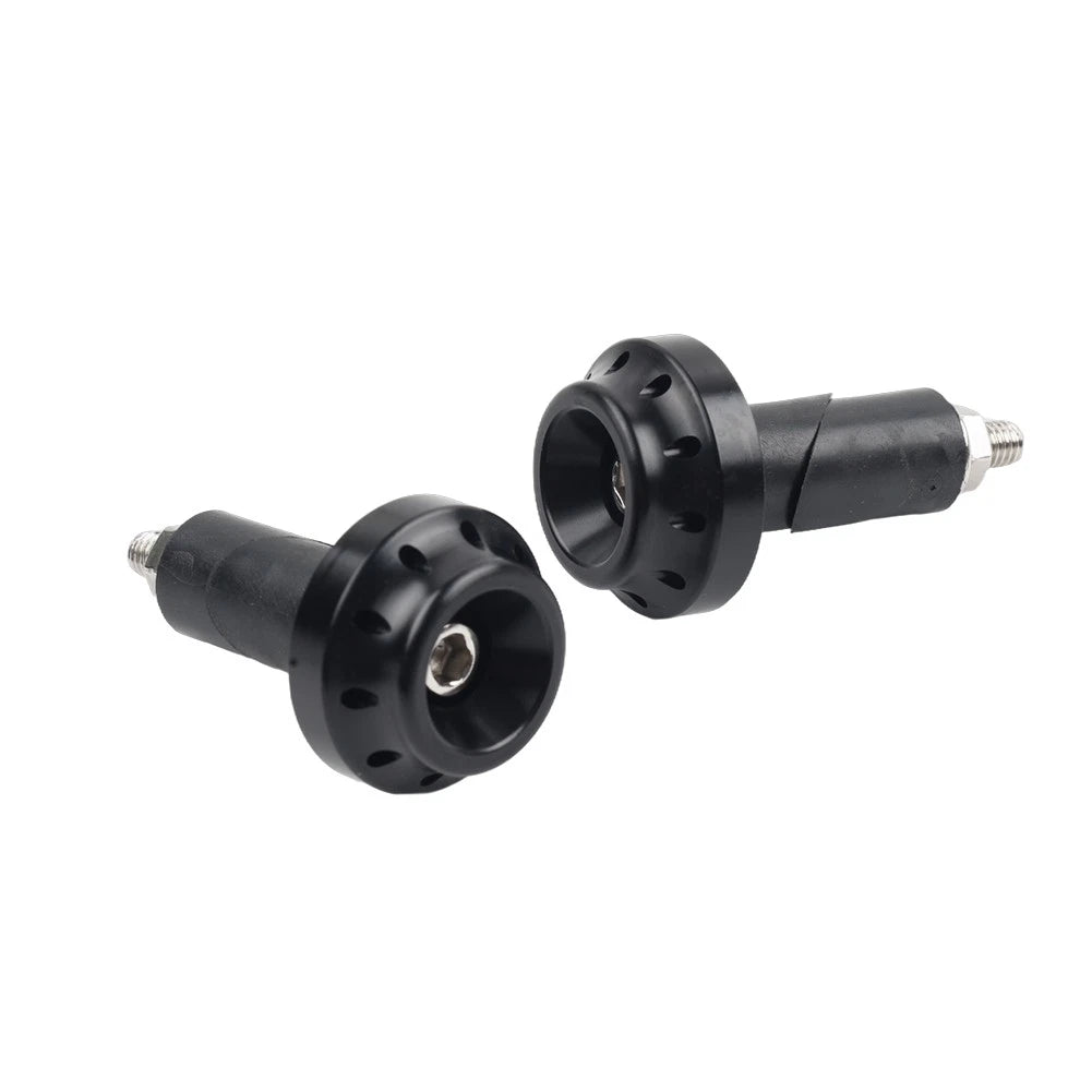 Black Motorcycle 7/8'' 1'' Handlebar Grips & End Cap Plug
