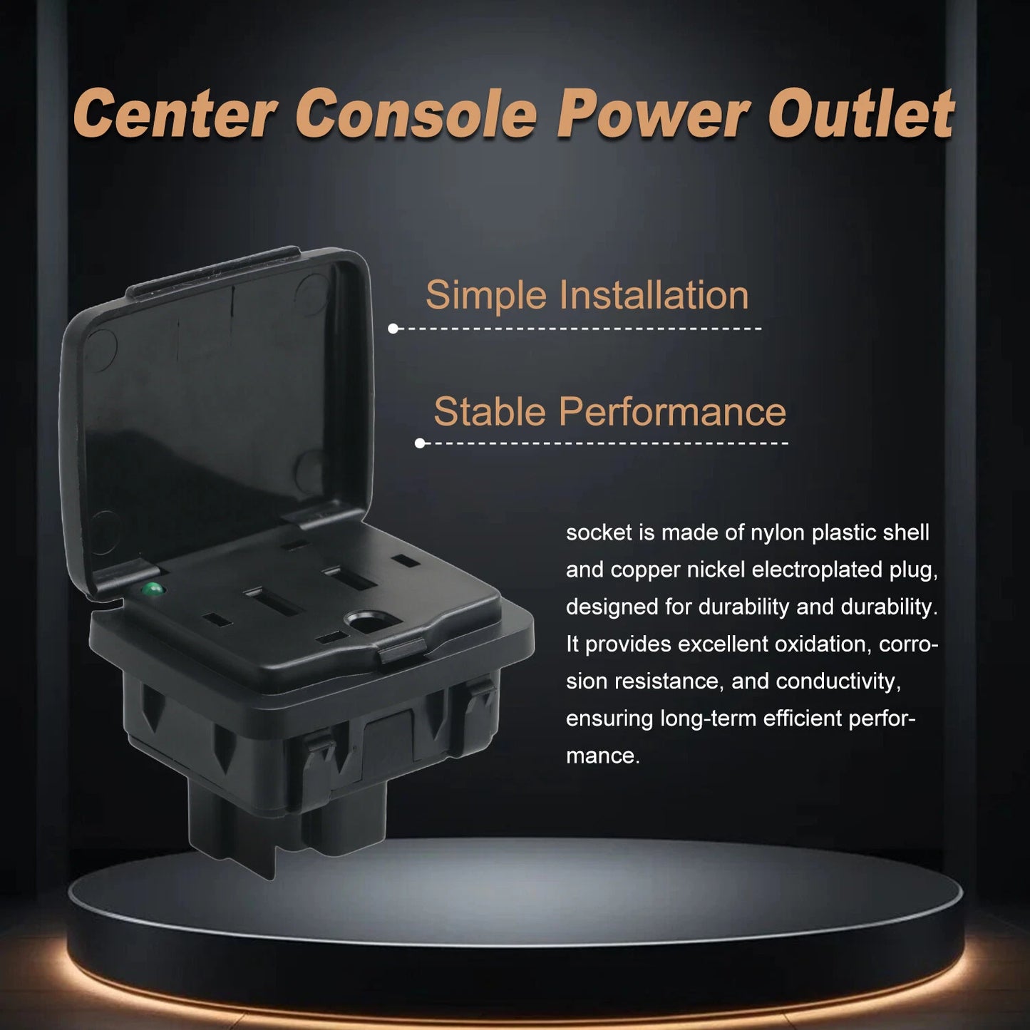 Center Console Rear AC 110V Outlet for Ford F-250 (2011–2014)