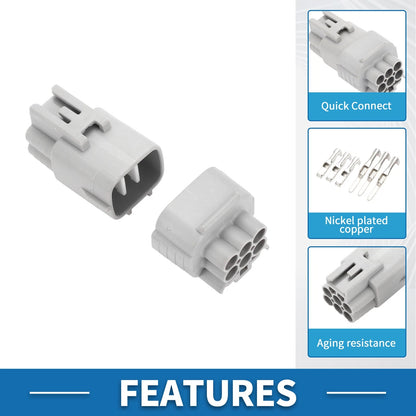 6 Pin Headlight Wiper Spray Connector Plug for Toyota Nissan