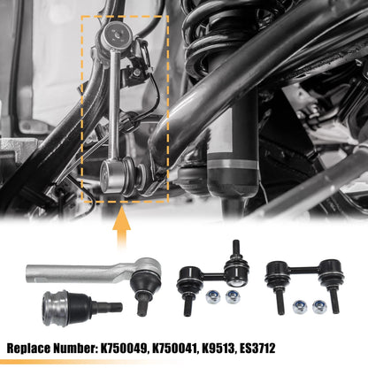 8pcs Front Lower Rear Ball Joints Sway Bar Links Tie Rods for Subaru Forester (2003-2018)