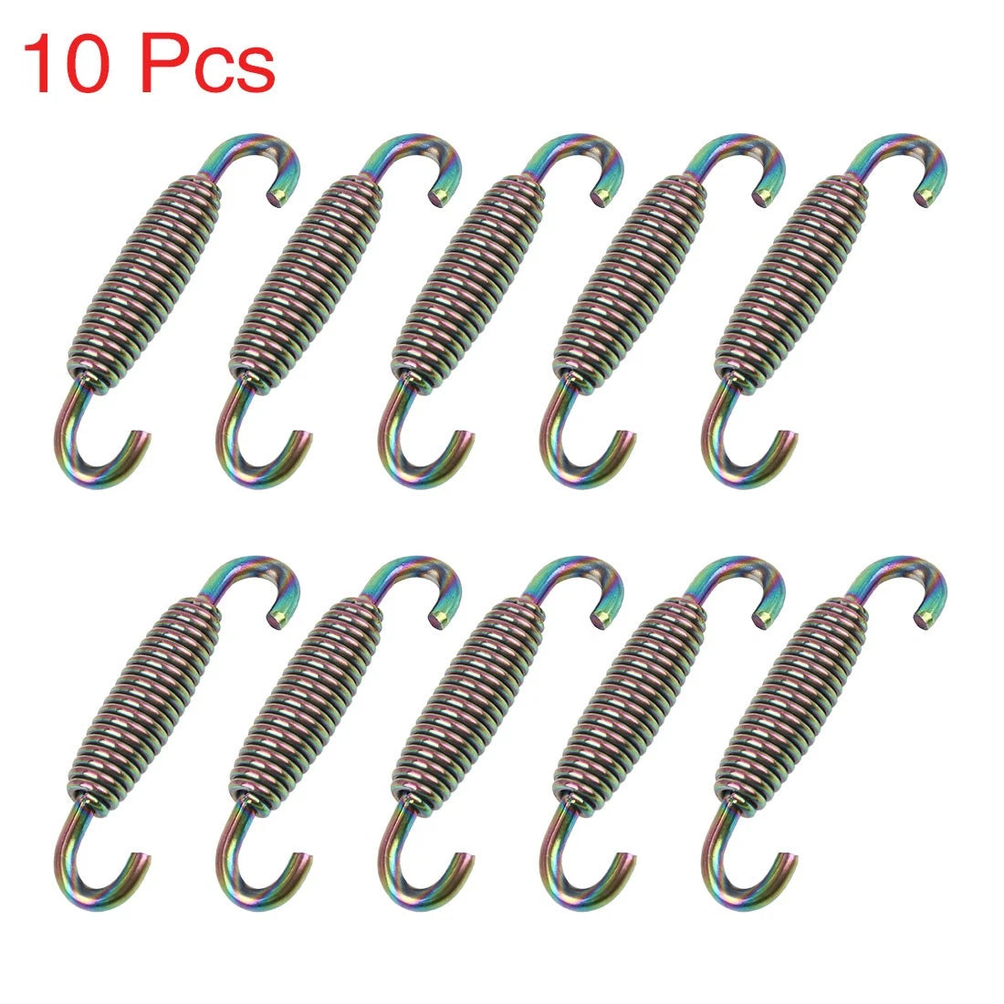 10 x Exhaust Pipe 59mm Multicolor Stainless Steel Swivel Springs for Motorcycle