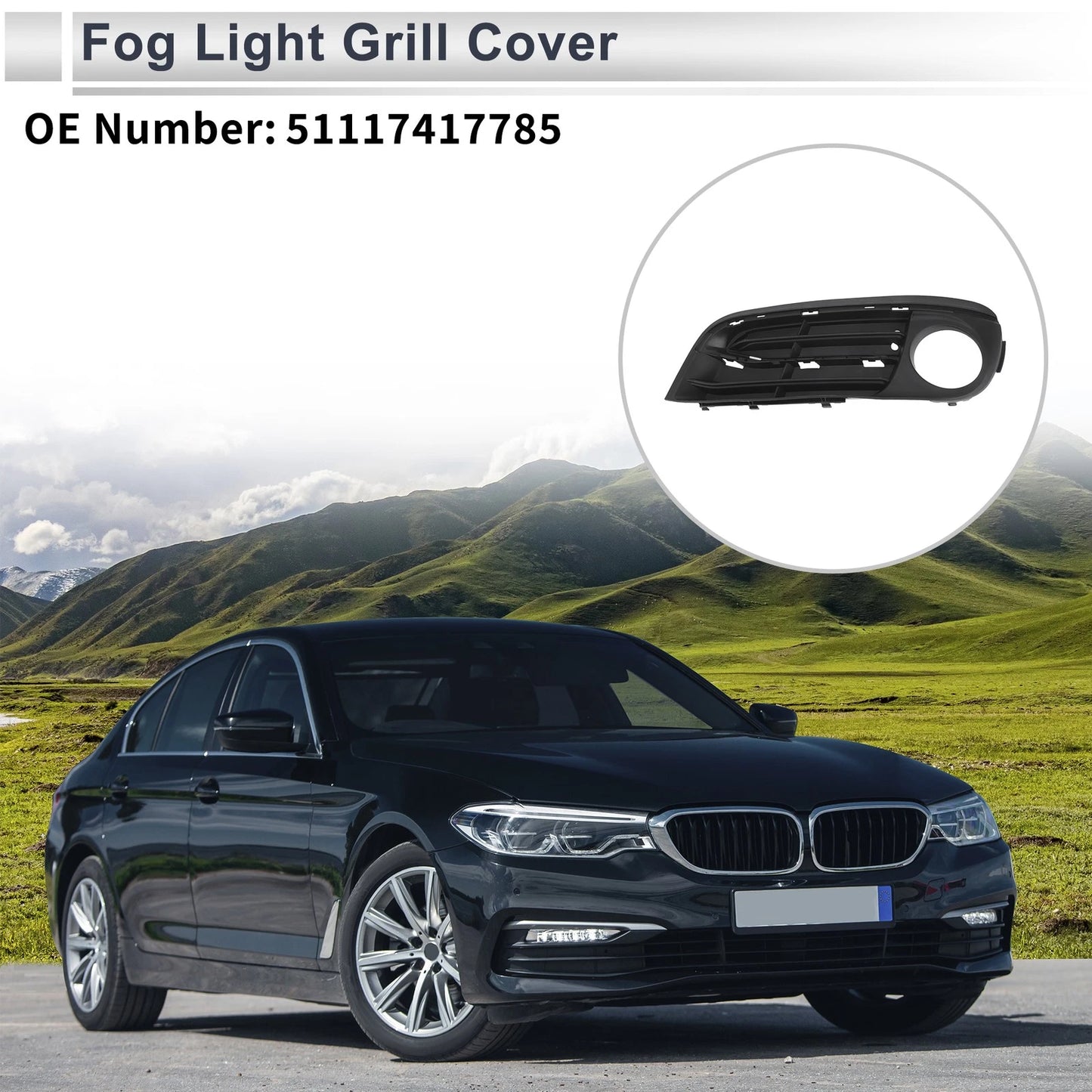 Front Right Fog Light Grill for BMW 5 Series (2014-2017)