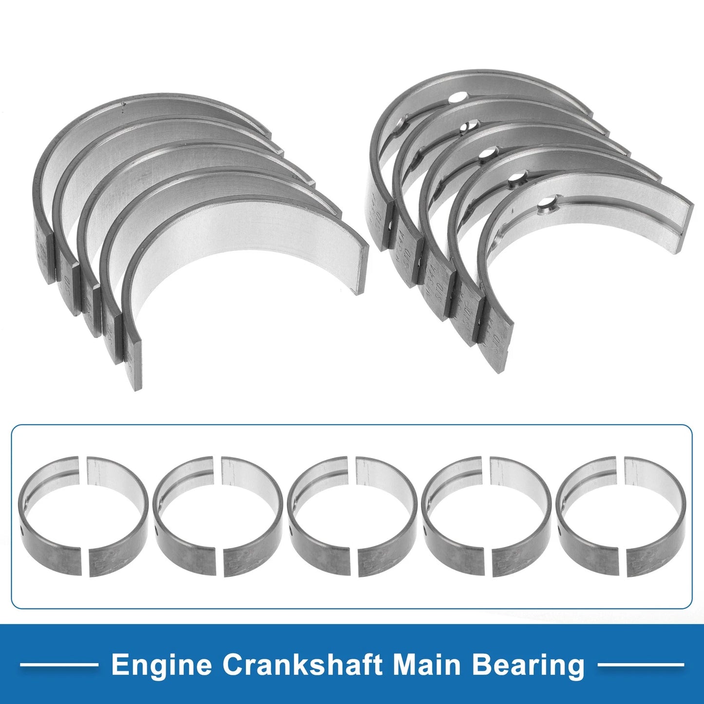 Main Bearing Set for Toyota Corolla Altis 2007-2013 (2 x Silver Tone)
