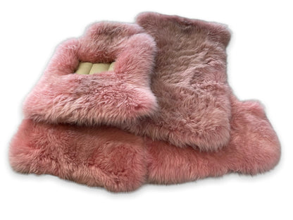 Pink Genuine Sheepskin Floor Mats for Rolls Royce Cullinan (2019-2022)