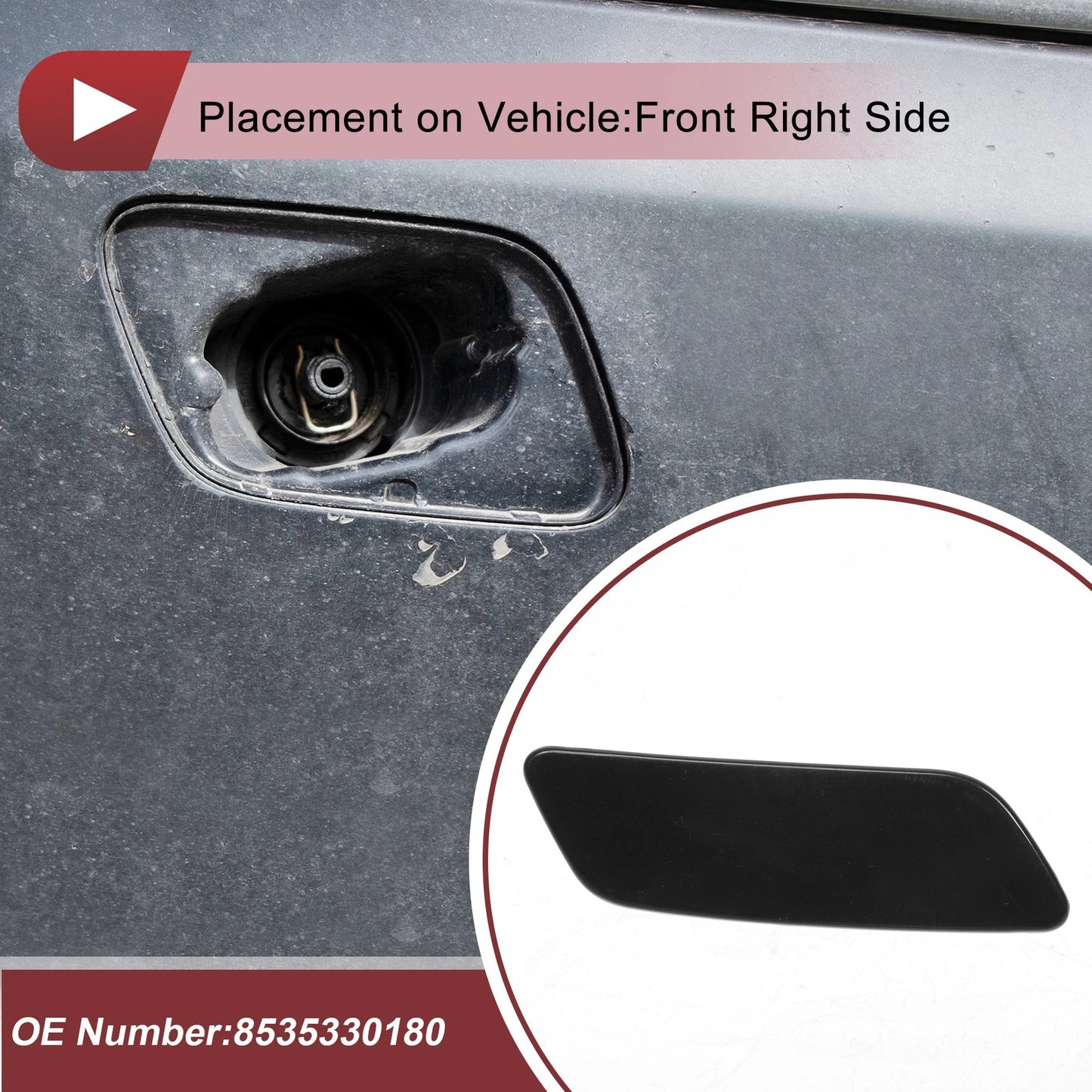 Front Right Washer Nozzle Cover for Lexus GS200t (2016-2019) - Unpainted 1 x