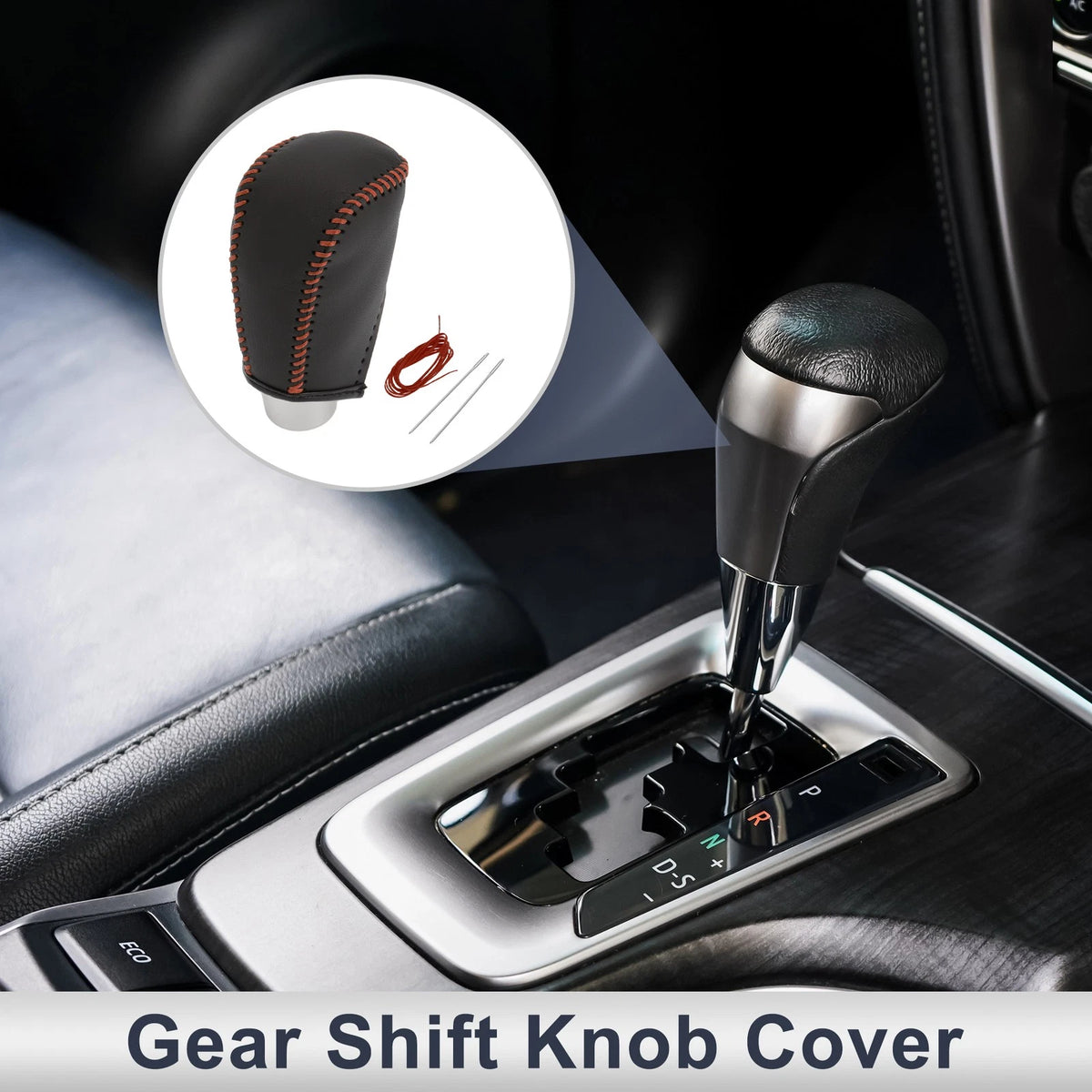 Gear Shift Knob Cover for Toyota Corolla 2009-2013 Black Brown Faux Leather